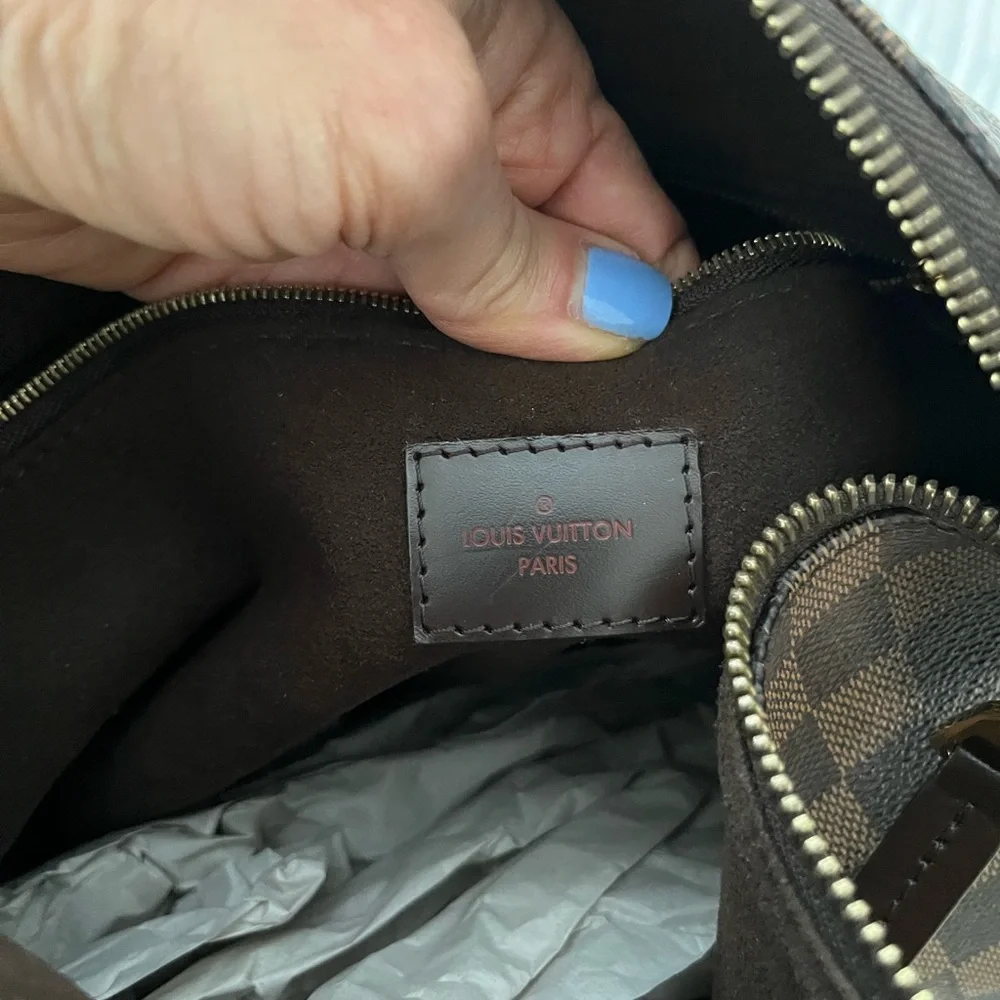 Louis Vuitton Brown Damier Ebene Shoulder Hobo with Gold Hardware